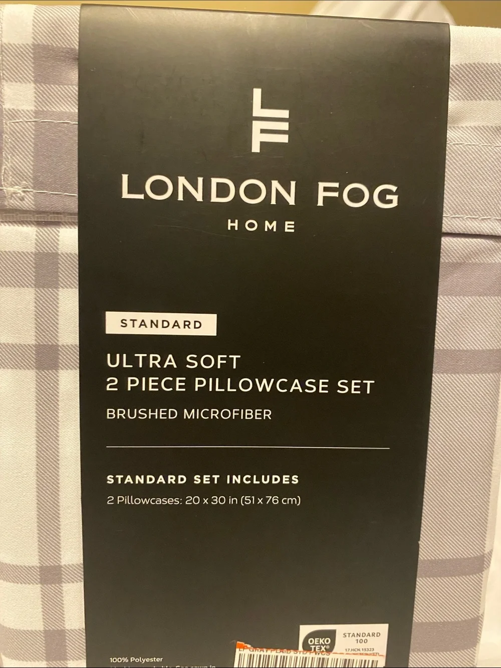 London Fog Grey Plaid Ultra-Soft Brushed Microfiber Sheet Set